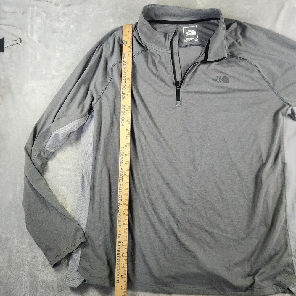 The North Face Mens 2XL Gray 1/4 Zip‎ Pullover Athletic Top Lightweight Gorpcore
